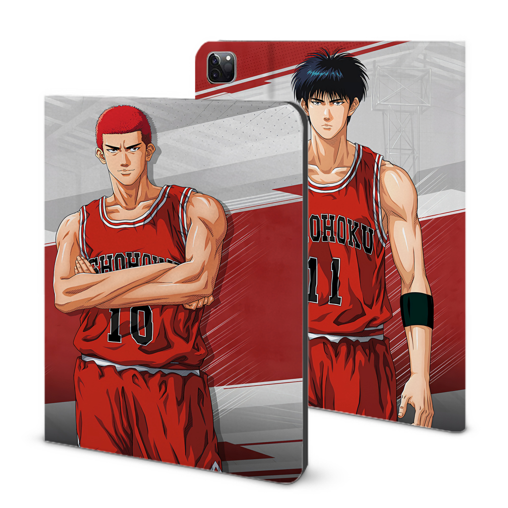 （画像用） SLAM DUNK／スラムダンク IPad ケース ブック型 PUレザー TPU 耐衝撃 軽量 薄型 ペン収納なし 全面保護 IPad 各モデル対応